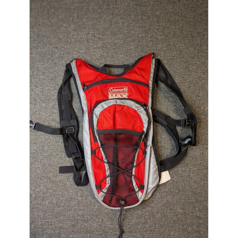 Coleman Max trail Hiking Water Pack backpack Carry Bag Red Adjustable Strap